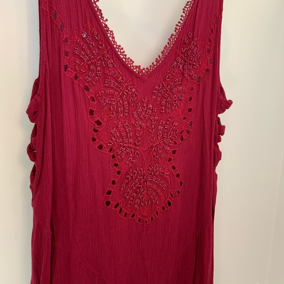 Free People Delphine Beaded Magenta Tunic/Dress - Picture 6 of 12